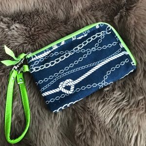 Thirty-One green and blue wristlet/wallet